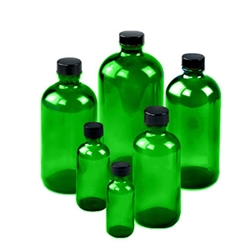 Boston Round Green Glass Bottle