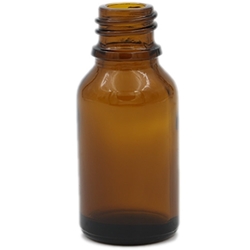 Boston Round Amber Glass Bottle