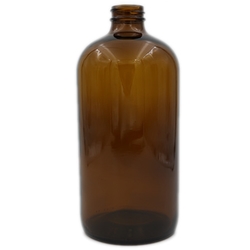 Boston Round Amber Glass Bottle